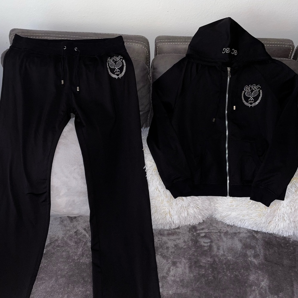 Juicy Couture Black Tracksuit with Embellished Logo